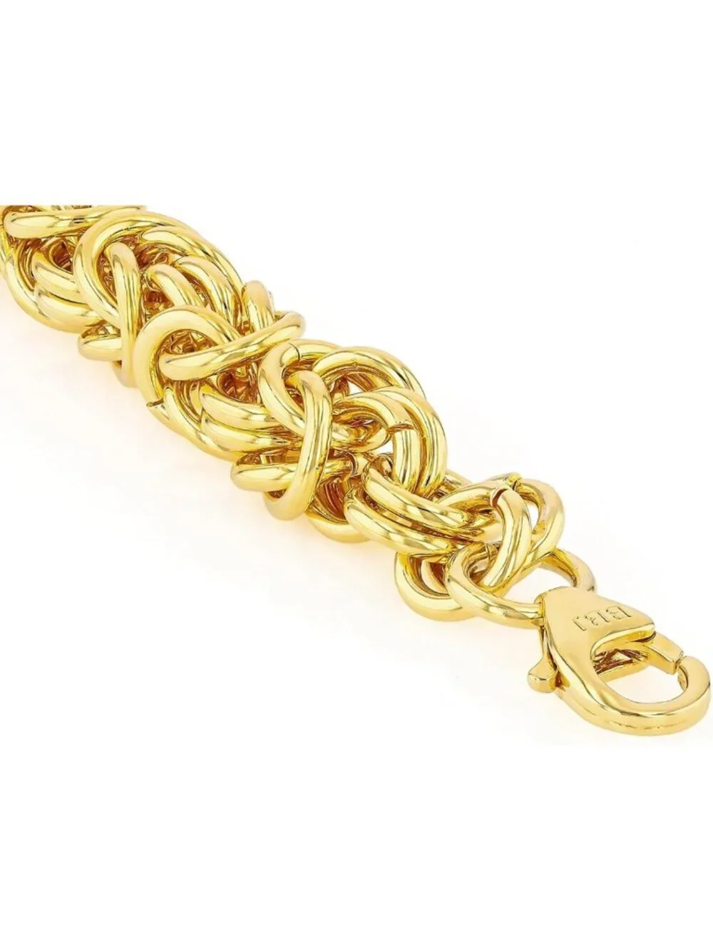 Elegant 14K Gold Over Bronze Byzantine Chain Bracelet - Italian-Inspired Jewelry